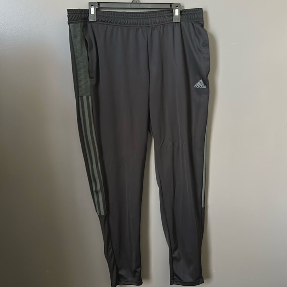 Men’s Adidas Black Primegreen Sweatpants Aeroready Gray Trim XL